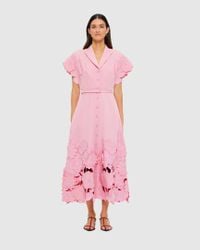 LEO LIN Zara Shirt Midi Dress in Blue | Lyst