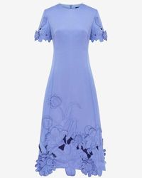 LEO LIN Katrina Petal Butterfly Sleeve Midi Dress in Yellow | Lyst