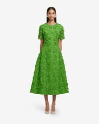 LEO LIN Katrina Petal Butterfly Sleeve Midi Dress in Yellow | Lyst