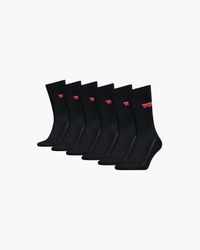 Levi's Calcetines de corte normal ® Batwing: paquete de 6 Negro