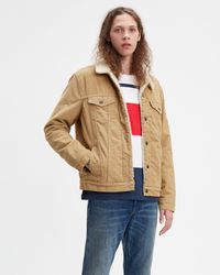 levi's men's corduroy sherpa hooded trucker jacket