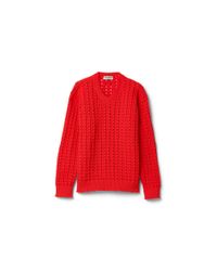 Miu Miu Technical Yarn Crew-Neck Sweater in Gray | Lyst