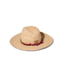 Miu Miu Palmetto Raffia Hat in White | Lyst