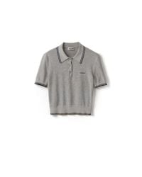 Miu Miu Cotton Jersey Polo Shirt in White | Lyst