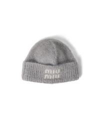 Miu Miu Mohair Beanie in Natural | Lyst