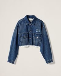 ブルゾン MIU MIU ML1158_157Y_F0002 FLOCKED CHAMBRAY BLOUSON IN SUEDE Black Flocked Chambray Blouson Jacket | Miu Miu