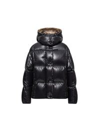 Moncler Brysur Hooded Teddy Short Down Jacket in Natural