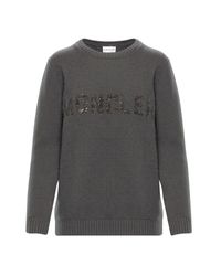 Moncler PULL COL RAS-DU-COU - Gris