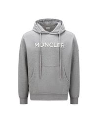 Moncler Logo-embroidered Trim Hoodie in Black for Men | Lyst