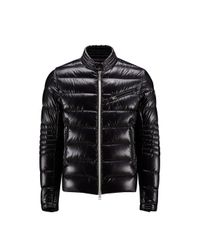 Moncler Synthetic Aubin Down Biker Jacket in Black for Men | Lyst