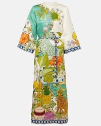 ALMAIS Arcade Linen Midi Dress in Metallic | Lyst