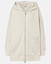 Max Mara Doria Scuba Jersey Hoodie in Black | Lyst