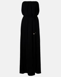 max mara acqua strapless floral silk-chiffon maxi dress Max Mara - - Acqua Strapless Floral Silk-Chiffon Maxi Dress - Bronze - US 2