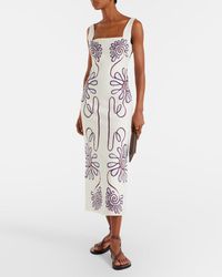 Cala De La Cruz Tere Linen Dress in Red | Lyst