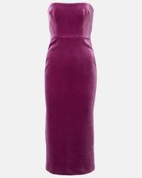 alex perry mila velvet midi dress Alex Perry Mila Velvet Midi Dress in Black