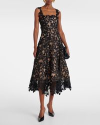 Oscar de la Renta Abstract Watercolor Fringe Cocktail Dress | Lyst