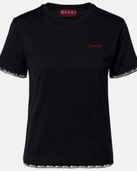 【美品】  GUCCI / グッチ | 2023SS | GG Embroidered Tulle T-Shirt  チュール カットソー | S | ブラック | レディース GUCCI - 【美品】 GUCCI / グッチ | 2023SS | GG Embroidered Tulle T