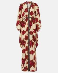 Johanna Ortiz Petals Strapless Embellished Silk Maxi Dress in White | Lyst
