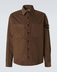 Stone Island Corduroy Overshirt in Green for Men | Lyst