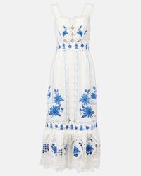 chinese dress ladies White Richelieu Sleeveless Midi Dress – FARM Rio main image 0