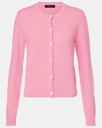 Gucci Gg Cotton Jacquard Cardigan in Pink | Lyst