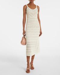 zimmermann illuminate striped knitted midi dress Zimmermann Illuminate Striped Knitted Midi Dress In Black - 40% Off