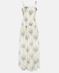 LoveShackFancy Collia Tiered Silk Chiffon Maxi Dress in Pink | Lyst Canada