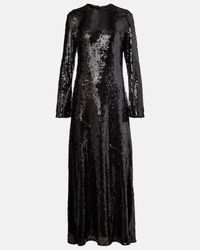 green emerald velvet dress Audrina Glitter Knit Long Sleeve Column Dress main image 1