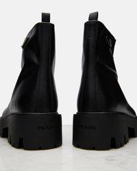 Prada Jacquard Knit Platform Boot in Black | Lyst