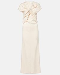 TOVE Erin Gathered Silk-Crepe Maxi Dress in White | Lyst