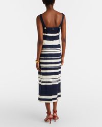 Veronica Beard Blige Striped Dress in White | Lyst
