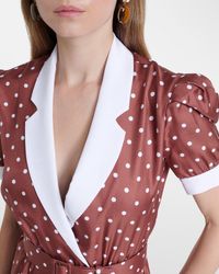 de la vali garcia polka-dot silk-chiffon mini dress De La Vali Gracia Polka-Dot Silk-Chiffon Mini Dress