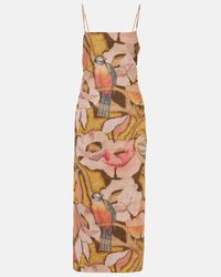 SIR. Alessandra Beaded Linen Maxi Halter Dress in White | Lyst