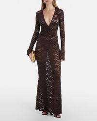 Bananhot Nori Ruffled Lace Maxi Dress in Pink | Lyst