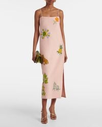 alémais women's grey marjorelle embellished linen-silk midi dress Maya Moody Lilac Embellished Long Sleeve Maxi Dress – Maya Deluxe main image 1