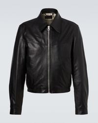 Lemaire Workwear Leather Jacket in Black for Men | Lyst Canada