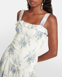 sachin and babi light blue dress LoveShackFancy Collia Tiered Silk Chiffon Maxi Dress in Blue