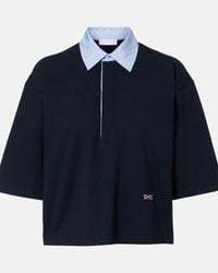 Stella McCartney Oversized Cotton Rugby Polo Shirt in Black | Lyst