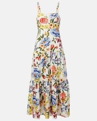 chinese dress ladies Farm Rio Women's Delicate Flower Arabesques Midi Skirt  Saint Bernard