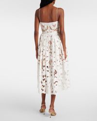 knee length dresses for ladies Cream Tulle Lace Midi Dress – self-portrait-US main image 0