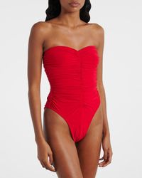 Maillot De Bain Une Pièce NORMA KAMALI - Modèle Marissa Col V Clouté Gunmetal - Taille L