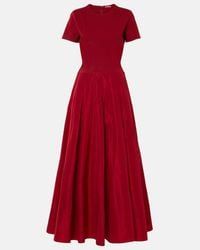 STAUD Claretta Backless Pleated Rib-Knit Dress in Blue | Lyst