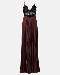 strapless open back dress Self-Portrait - Pink Crochet Lace Midi Dress