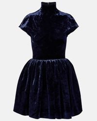 blue velvet hooded dress Alaïa Minidress in Color:KELLY-BLUE versatile halloween costume or PrettyLittleThing Women's PLT Label the notebook blue dress