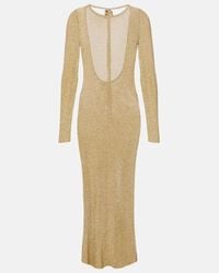 STAUD Claretta Open Back Knit Maxi Dress in Brown | Lyst
