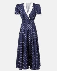 De La Vali Gracia Polka-Dot Silk-Chiffon Mini Dress | Lyst