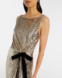 Jonathan Simkhai Savia Strapless Bead & Sequin Column Gown in Yellow | Lyst