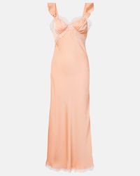 Third Form Exclusive Visions Lace-trimmed Satin Maxi Dress in Blue | Lyst
