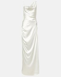 satin ivory maxi dress Serenity PETRA IVORY COWL-NECK SILK SATIN MAXI DRESS FULLY LINED main image 0