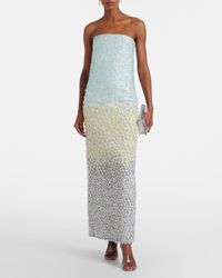 aurora misty green twilight blossom embellished midi dress Baltic Born Womens Vara Satin Maxi Wrap Dress | Juniper Green main image 0